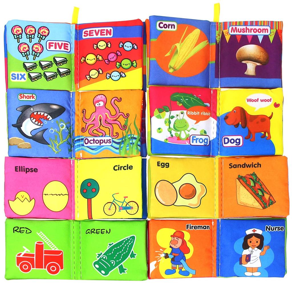 Baby Cloth Book Intelligence Development Soft Learning Cognize Reading Books Early Educational Toys Readings 0-12 Months Rattle