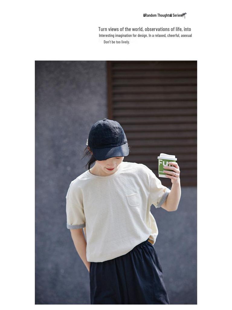 Artistic Leisure Retro Women's Soft Cotton Linen Short Sleeve T-Shirt - Milky White, Casual, and Versatile.