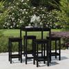 5 Piece Garden Bar Set Black Solid Pine Wood