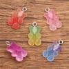 20Pieces Vibrant Bear Heart Star Charm Set Unique Resin Cartoon Pendants for Crafting Custom Necklaces and Bracelets