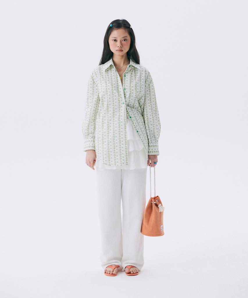 JUNEJUNE SPACE Frill Banding Pants_White