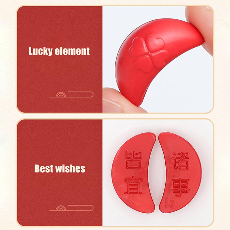 2Pcs Divination Holy Grail Religious Jewelry Carving Taoist Divination Office Ornament