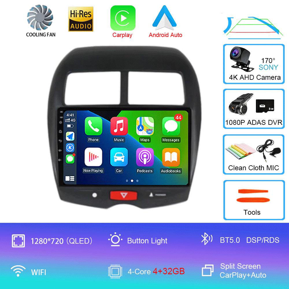 For Mitsubishi ASX 1 2010 2011 2012 2013 2014 2015 2016 Car Radio Android 14 Carplay GPS Multimedia Video Player 2din DVD Stereo