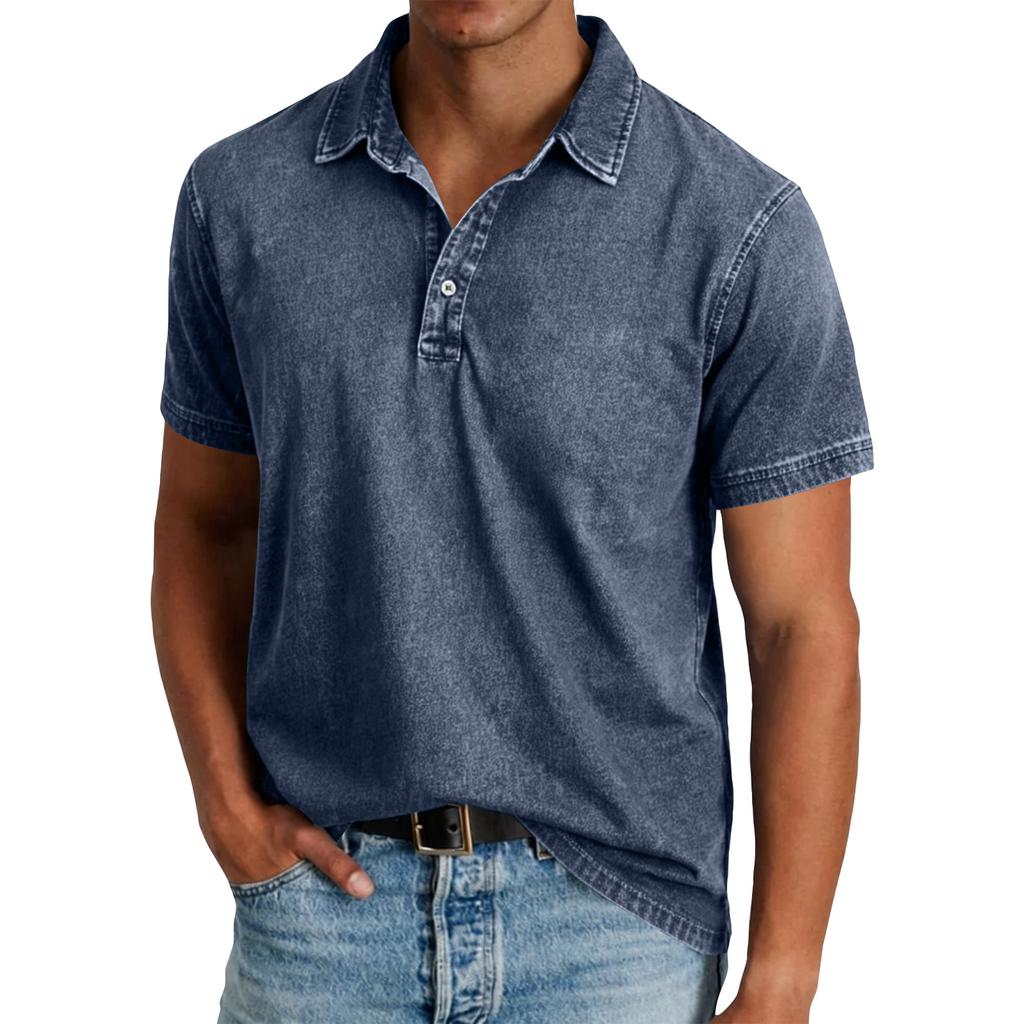 Men's Summer Color Pocket Sports Buttons Short Sleeve Shirt Men's Sports Casual Short Sleeve Shirt