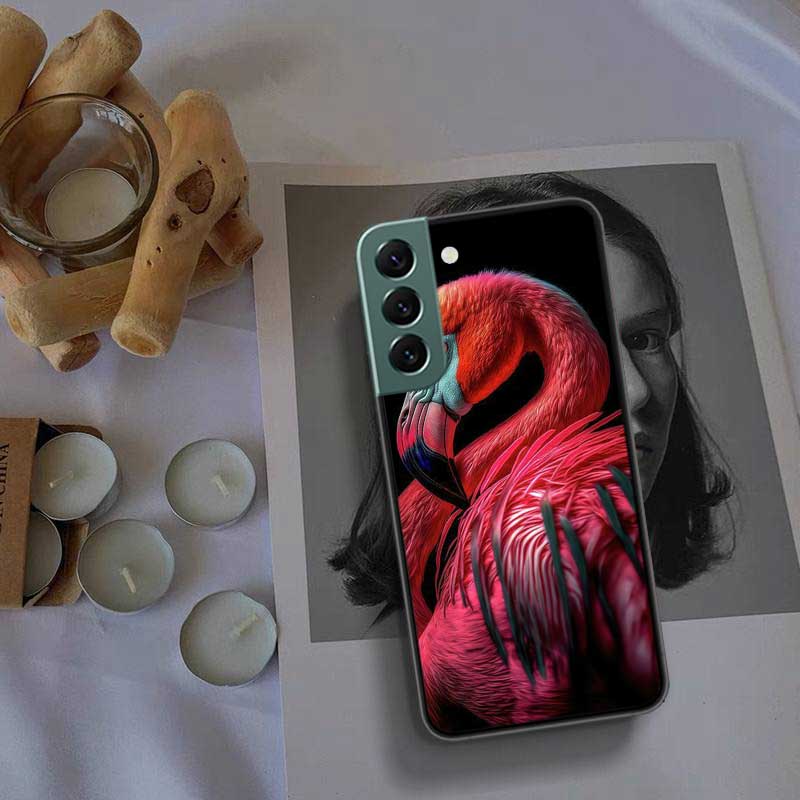 Flamingo Portrait Phone Case For Samsung Galaxy S22 S25 Ultra S21 S10 Plus S26 Edge S20 S23 S24 FE Cover Silicone Soft TPU C