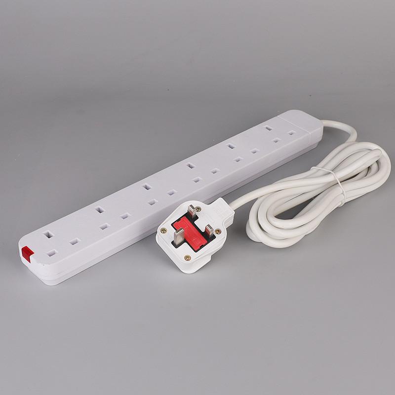 13a British Power Strip With 3 Meter Extension Cord And Multiple Outlets For Enhanced Convenience