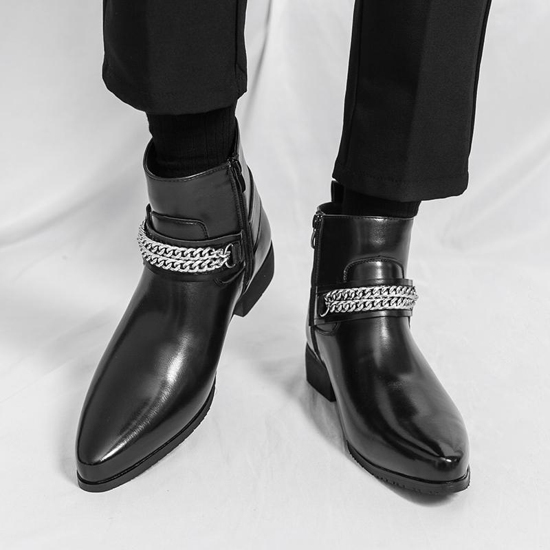 Modne jesienno-zimowe buty męskie Wysokiej jakości styl rycerski Modne imprezowe i outdoorowe uliczne Duże rozmiary Gorąca wyprzedaż skórzane buty