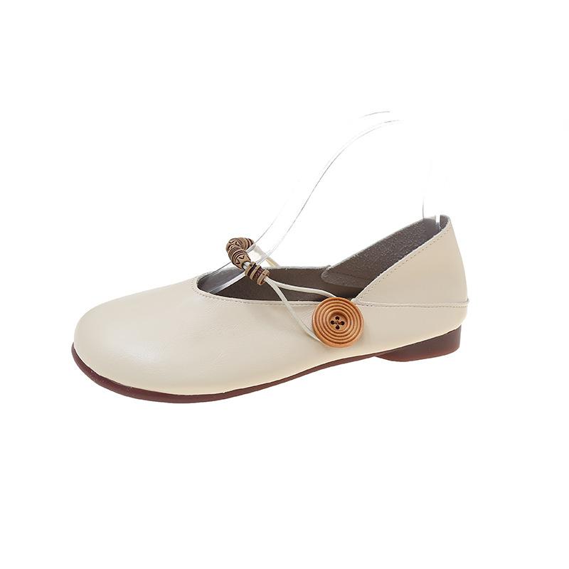 

Модная удобная обувь Мэри Джейн из мягкой кожи для женщин, весна 2024, плоская, универсальная, в стиле ретро, zapatos de mujer, неглубокие, нескользящие, повседневные туфли, tenis 35