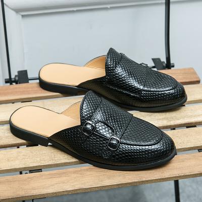 Mens Loafers Designer Luxury Brand Casual Shoes Patent Leather Half Shoes For Men Closed Toe Mules Slides Sandals Flats Slippers