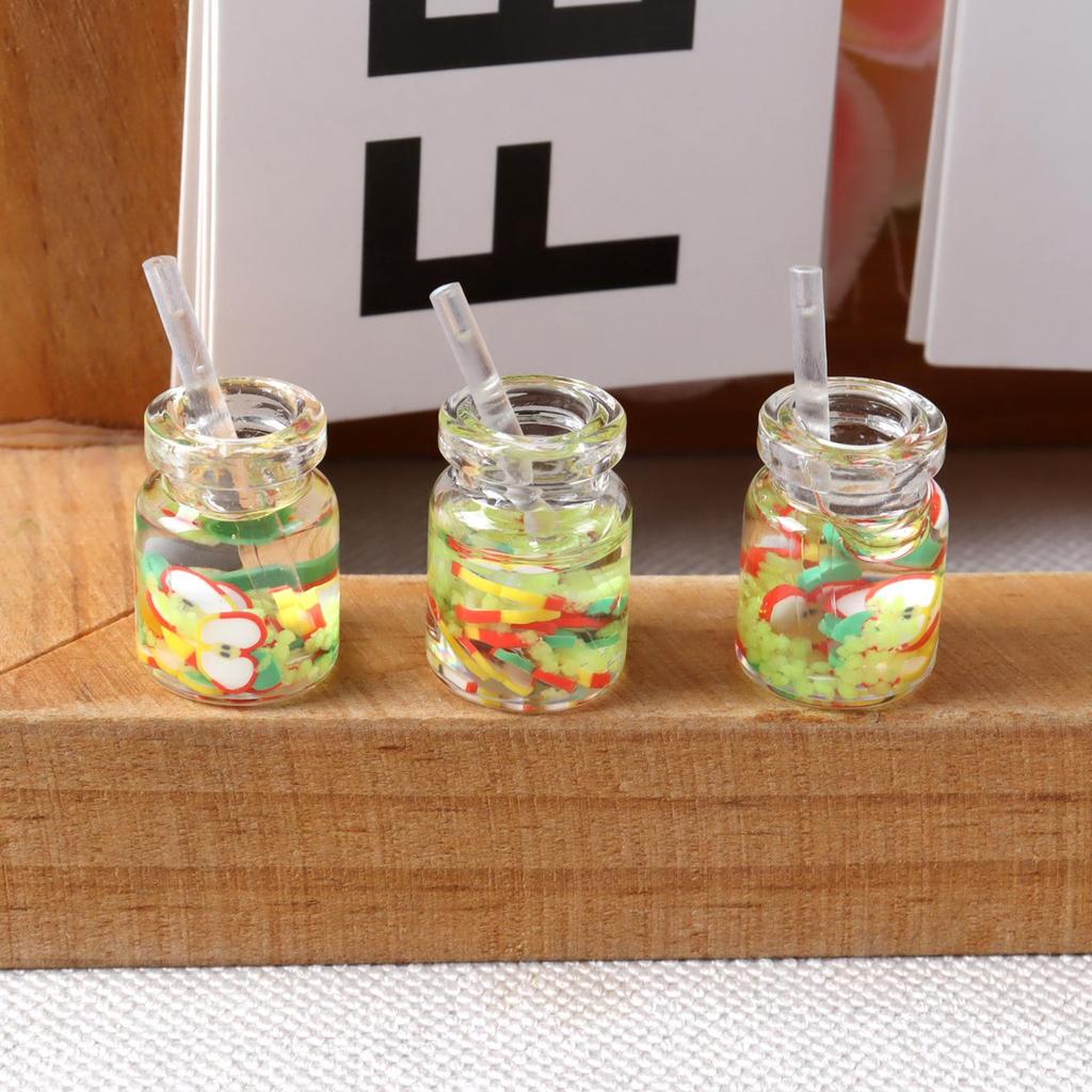 Ręcznie robione miniatury jedzenia i napojów do domku dla lalek: Ciasto, Sok, Talerze