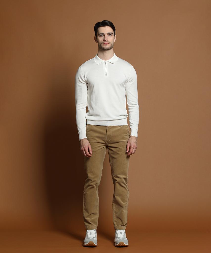 PANICALE White Half-Zip Polo Knit (Type A)