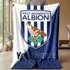 West Bromwich Albion FC Custom Name Text Flannel Blanket Soccer Logo Personalized Fleece Throw Blanket Special Gift For Sofa Bedroom Home