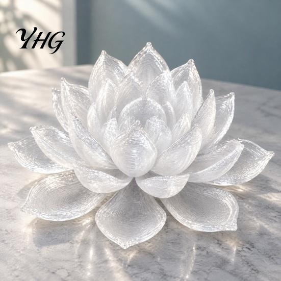 Small Decorative Figurine for Display 3D Printed Water Lily Ornament, Lotus Flower Figurine, Tabletop Colorful Gradient Table Ornament Sculpture Home