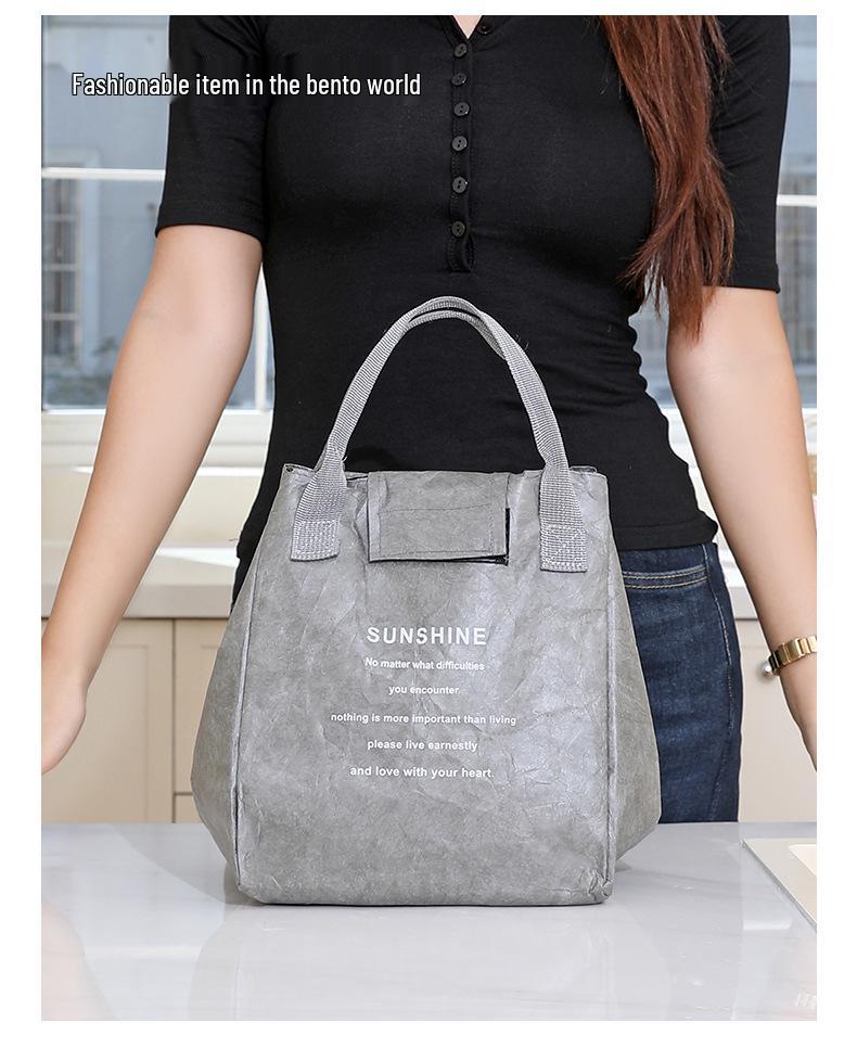 Tyvek Kraft Paper Insulated Lunch Bag - Waterproof, Aluminum Foil Bento Picnic Bag