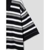 8SECONDS Multi-Stripe Collared Short-Sleeve Knit Black