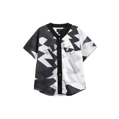 Jordan Locker sitzendes T-Shirt mit geometrischem Musterdruck, Colorblock, atmungsaktiv, Sport-Kurzarm, mit überschnittenen Schultern, Herren-Oberteil, Weiß FB7339-200