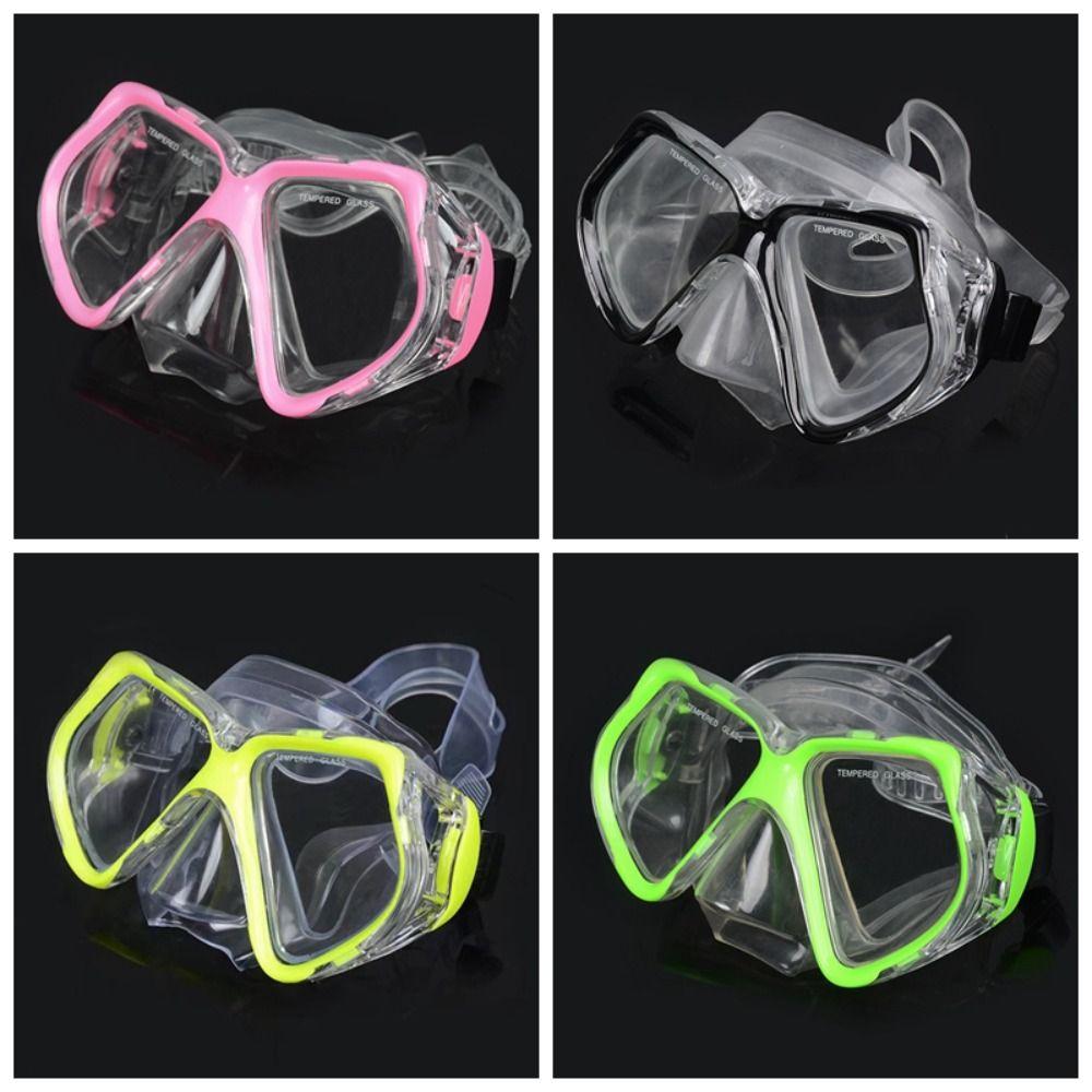 Tempered Glass Snorkel Mask With Nose Cover Underwater Mask Summer Diving Glasses For Adult