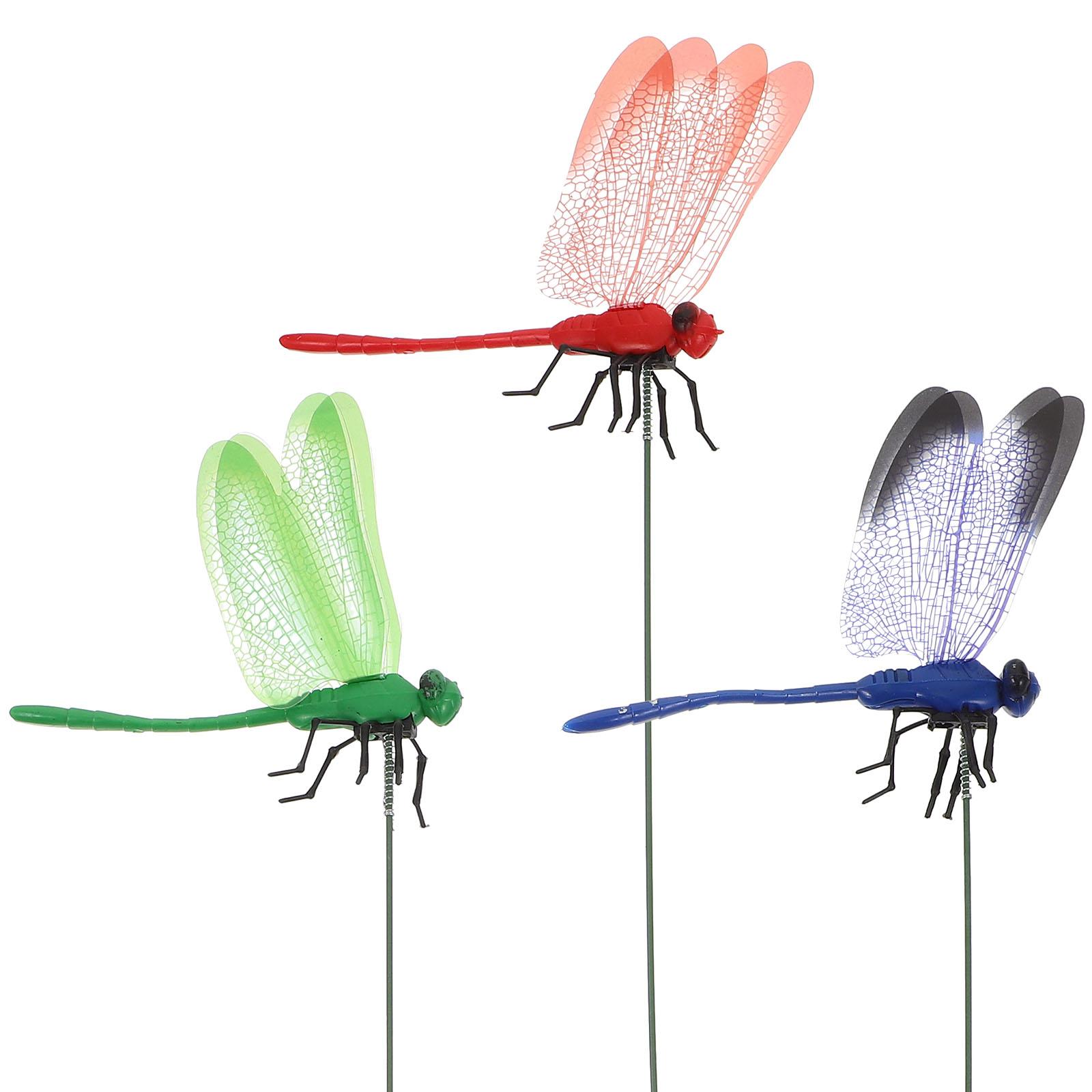 

3 Pcs Simulation Dragonfly Clip Bug Deterrent Pole Clips Ons Outdoor Garden Statues Three Piece Suit 30.00X11.00X0.20CM