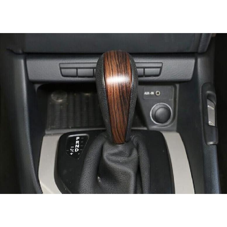 Central Console Gear Shift Knob Trim 07-11 For BMW 1 Series E81 Brown Wood Grain