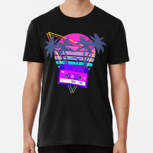 

90s Vaporwave Sunset Cassette Tape in Outrun S to 5XL Made in the AU/USA T-Shirt XL