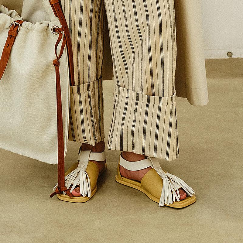 LESS 2026 Spring Casual Loose Wide-Leg Striped Trousers