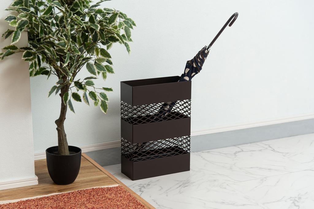 Azumaya-kk Umbrella Stand, Dark Brown, 28cm Wide x 12cm Deep x 41cm High, LFS-182DBR