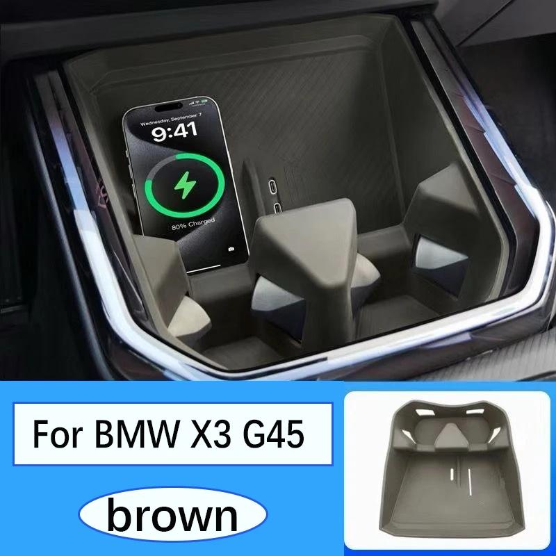 For BMW X3 G45 2024 2025 2026 Car Central Control Wireless Charging Silicone Pad Water Cup Holder Pad Interior Auto Accessories