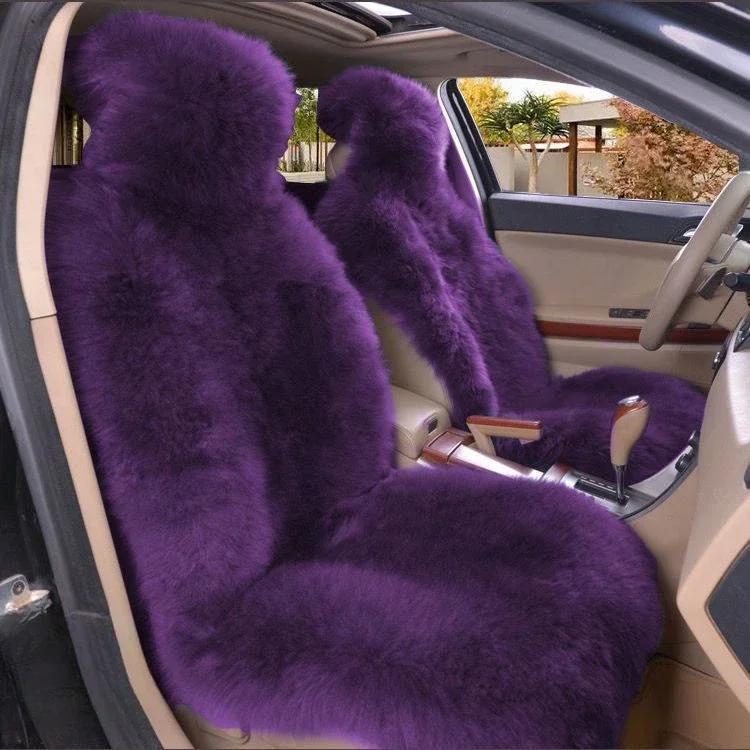 Ciepłe pluszowe pokrowce na siedzenia samochodowe Uniwersalne Długie Futro Wełniane Poduszka Ochronna na Przednie Siedzenie Samochodowe Mata do Akcesoriów Samochodowych Ochraniacz na Siedzenie Samochodowe