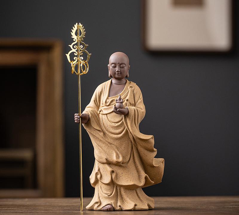 Ceramica Guanyin, Sakyamuni Ksitigarbha Bodhisattva Statua Figura Statue Cinese Statue di Buddha Casa Soggiorno Statue Feng Shui