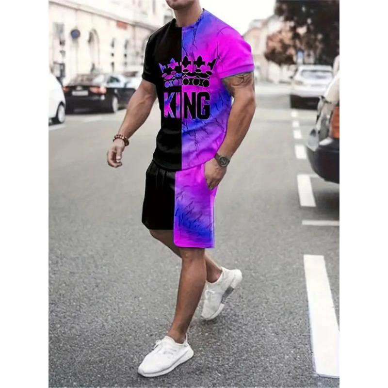 

2025 New Men s Casual Suit Jesus Printed Short Sleeve and Casual Shorts Two Piece Summer Daily Sports Jogging Social Party Suit XL