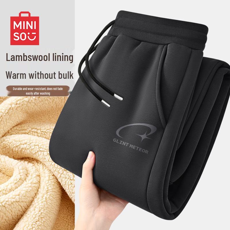 MINISO Men s Winter Sherpa-Lined Tapered Casual Pants 2XL