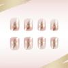 24 Stück Kurze Quadratische Aufklebenägel Vollabdeckung Aufdrücknägel mit Glänzenden Goldenen Französischen Spitzen Künstlicher Nagel für Stilvollen Look