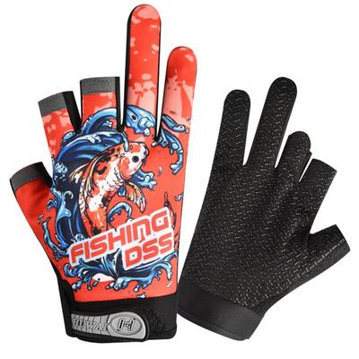 Handschuhe für Herren und Damen, Drei-Finger-Handschuhe, rutschfest, Outdoor-Sport, Radfahren, elastischer Druck, Frühling und Sommer, dünn, Sonnenschutz, Angelhandschuhe