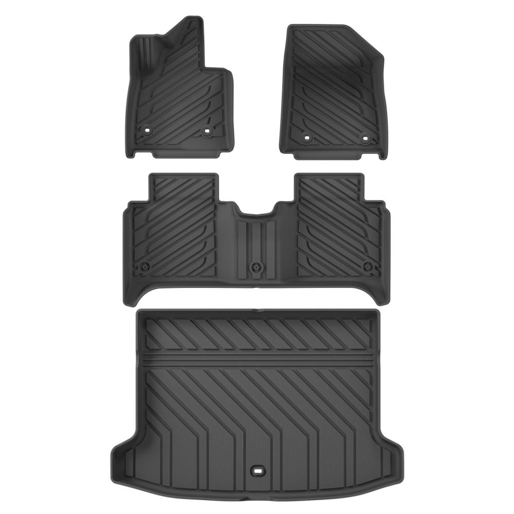 LUCKEASY for Lynk & Co 02 2025 Car Floor Mats Cargo Liner Trunk Pad TPE 3D Foot Mat Waterproof Odorless Tray Set BLACK