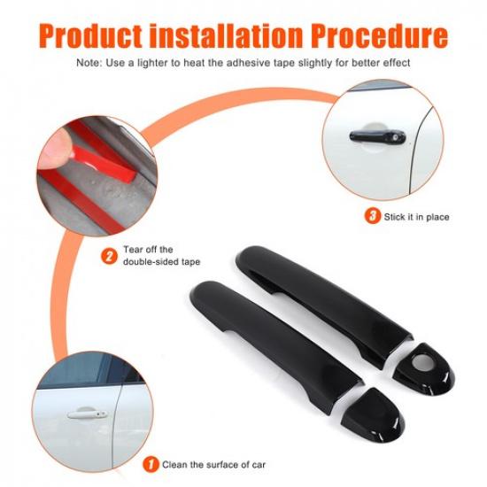 Glossy Piano Black Exterior Non-Smart Door Handle Trim For Nissan Juke 2011-19