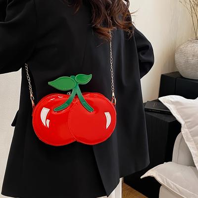 Cute Cherry-shaped Women's Fashionable and Unique Mini Chain Handbag, Crossbody/shoulder Bag, Suitable for Commuting and Dates.