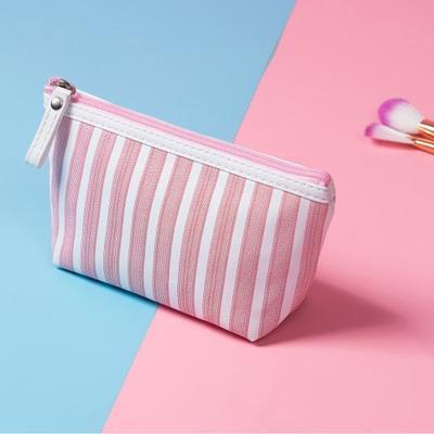 Miyahouse wasserdichte Kosmetiktasche für Damen, Make-up-Tasche, modisch, gestreift, Kulturbeutel, Organizer, Reise, tragbare Aufbewahrungstasche, Federmäppchen