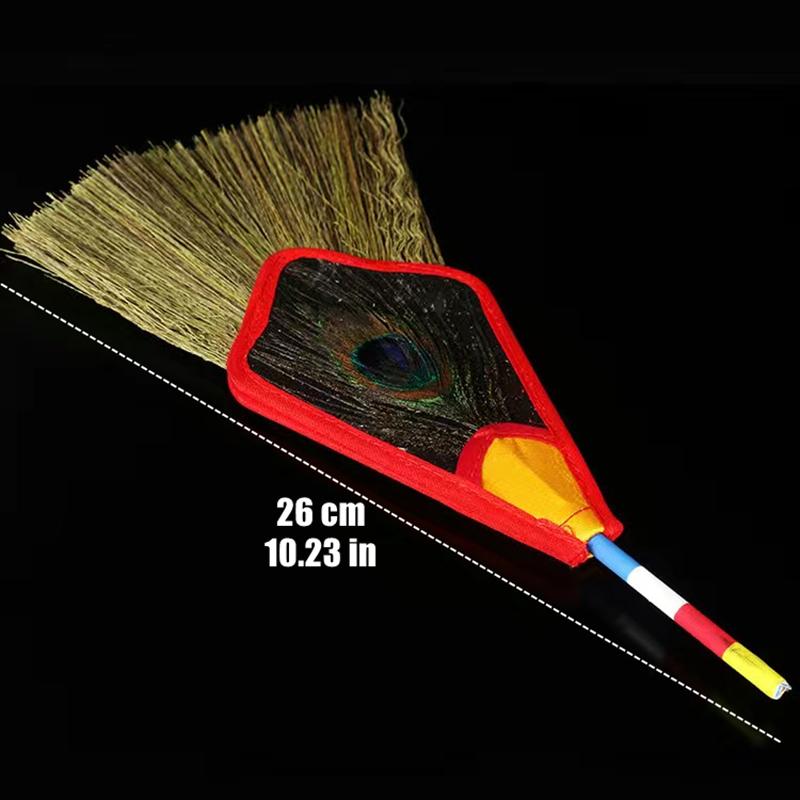 Тантрический тибетский горшок Вампа Декорация Буддизм Глаз павлина Изысканное перо Атласный Веер-бамбук Настольный Домашний Подарок Коллекционные