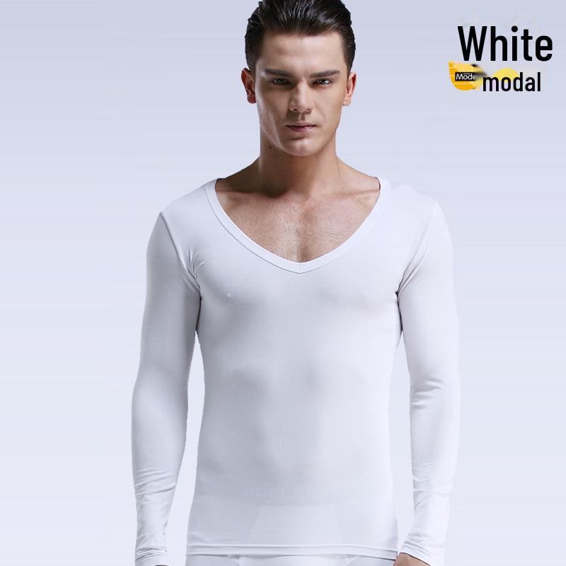 Herren Slim Fit Langarm V-Ausschnitt Baselayer Shirt - Unifarben, Leichtgewicht für Herbst & Winter