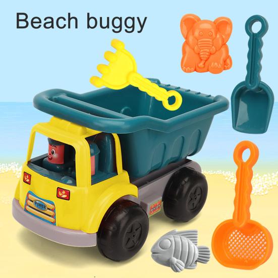

6Pcs/Set Beach Toy Fun Smooth Surface Plastic Beach Engineering Car Toy for Entertainment