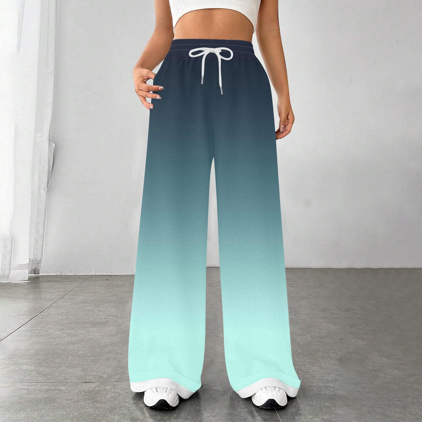 

Женские модные свободные повседневные спортивные брюки с завязками на талии, повседневные брюки M циан