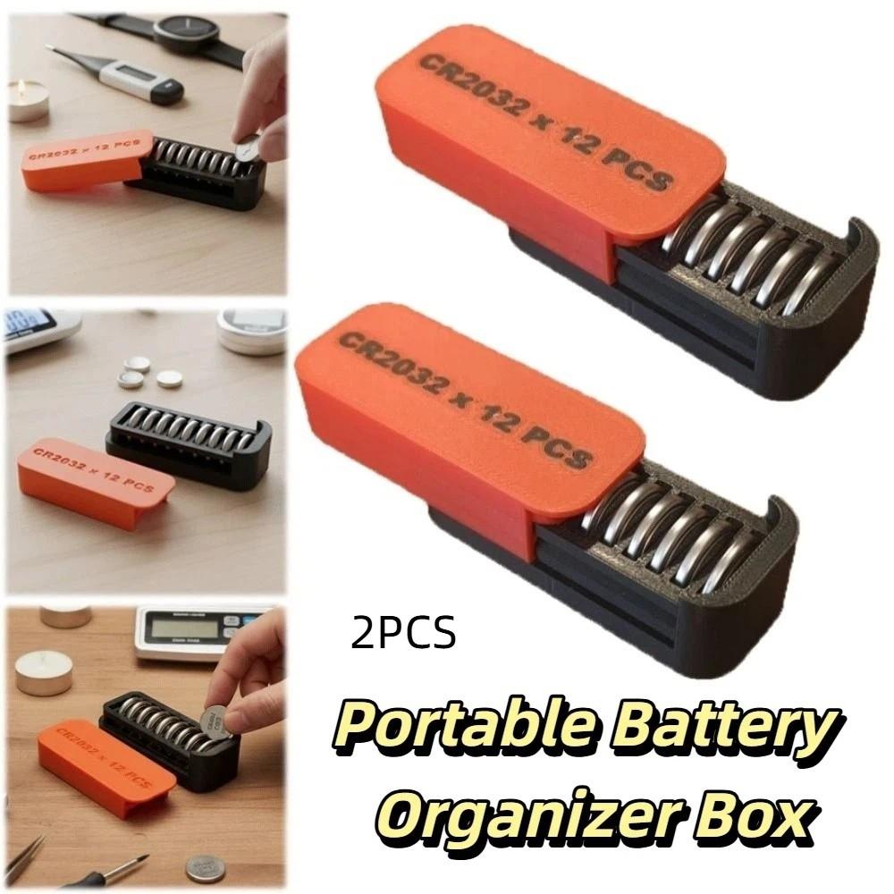 Shockproof Design Button Battery Organizer Portable Battery Organizer Box  Outdoor Travel