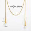 Fenny 18K Gold Plated Long Freshwater Pearl Pendant Sweater Chain Necklace Trend for Women Stainless Steel Jewelry