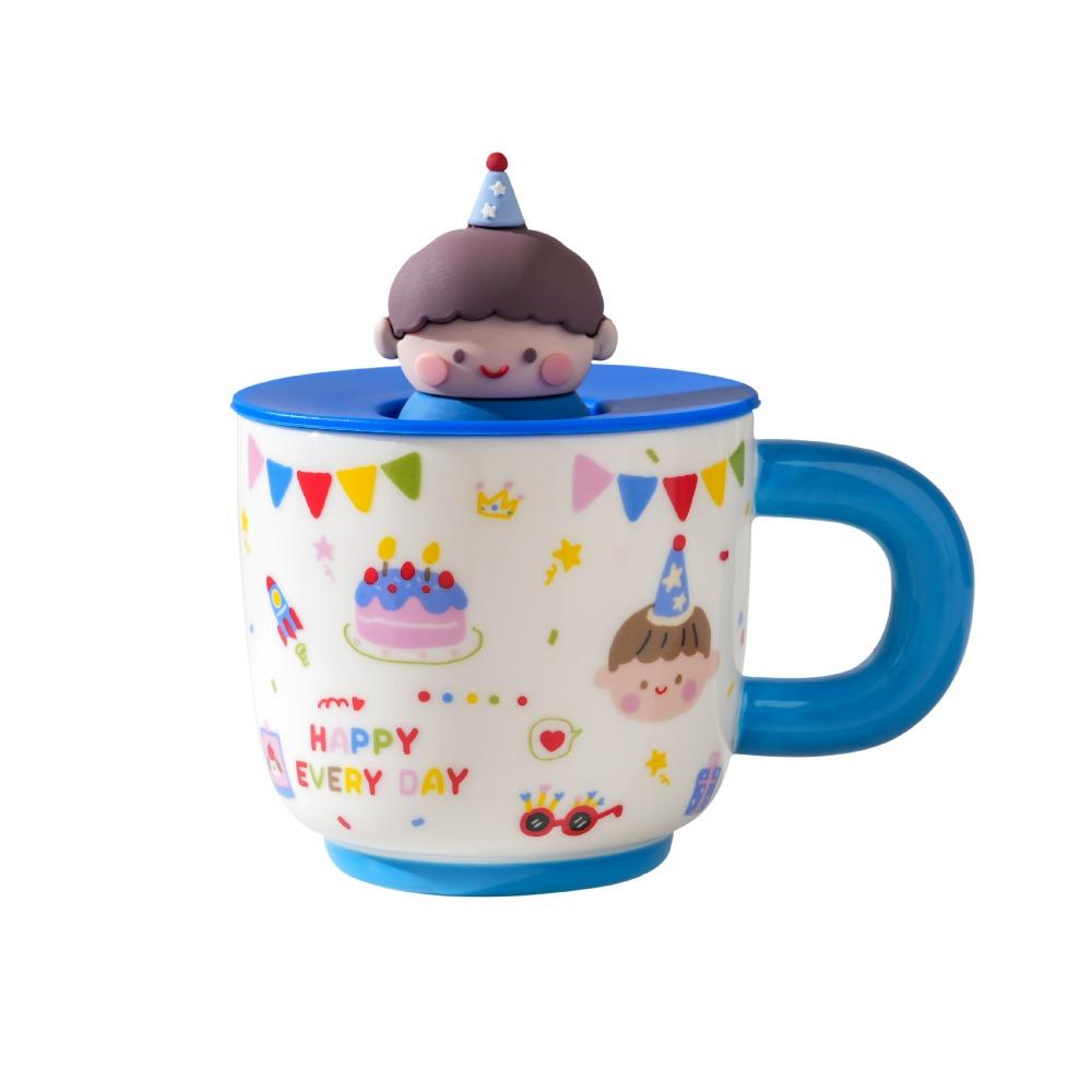 Cute Cartoon Ceramic Cup Birthday Gift Mug Boy Girl Couple Water Cup Coffee Cup Souvenir Gift Cup