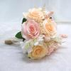 Artificial Wedding Bouquets for Bride, Bridal Throw Bouquet with Ribbon Shower