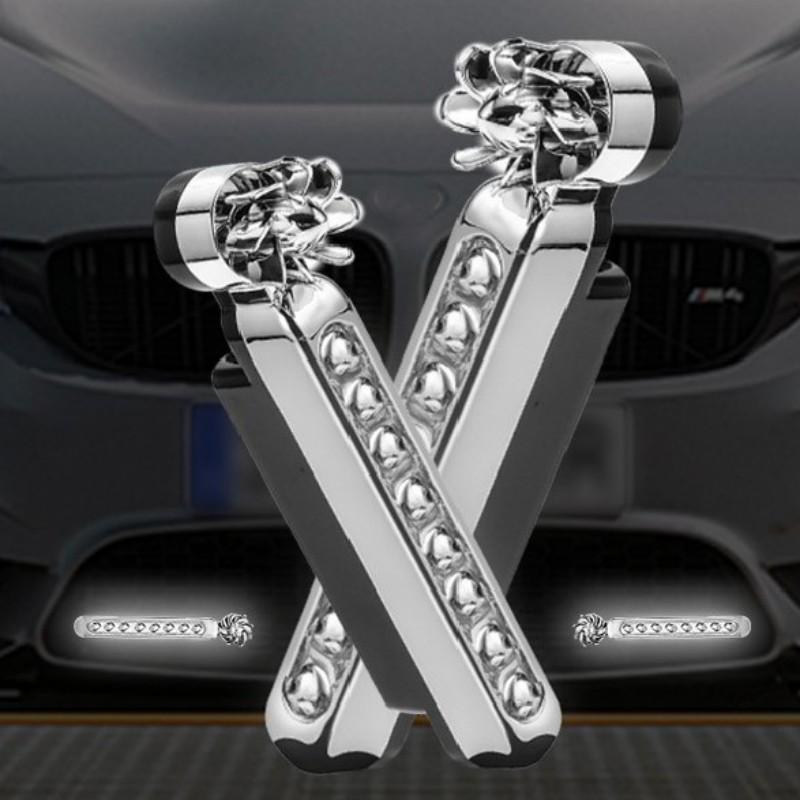 

2 pieces Car LED DayTime Running Lights Auxiliary Lighting Rotation Fan Lamps Automobile Day Time Headlight led lights Universal