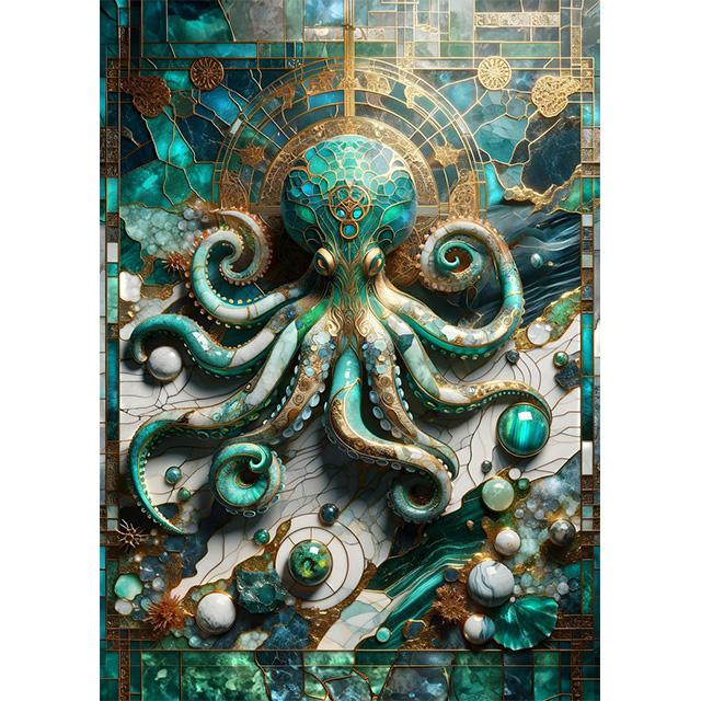 Fantasy Gorgeous Emerald Jewelry Gold Animal Prints Poster Canva Painting Modern Wall Art Picture Living Room Bedroom Home Decor