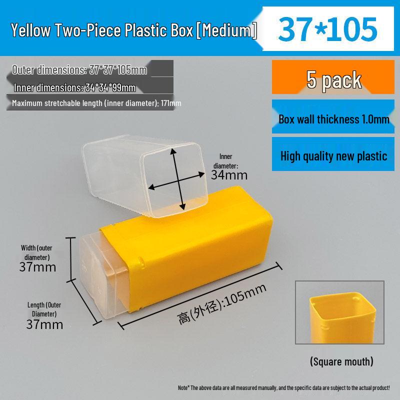 Rectangular Tap Drill Bit and Milling Cutter Storage Box - Transparent Plastic Telescopic Case for Machine Tool Accessories