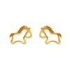Minimalist Sweet Style Hollow Horse Stud Earrings for Women - Unique Daily Fashion Jewelry