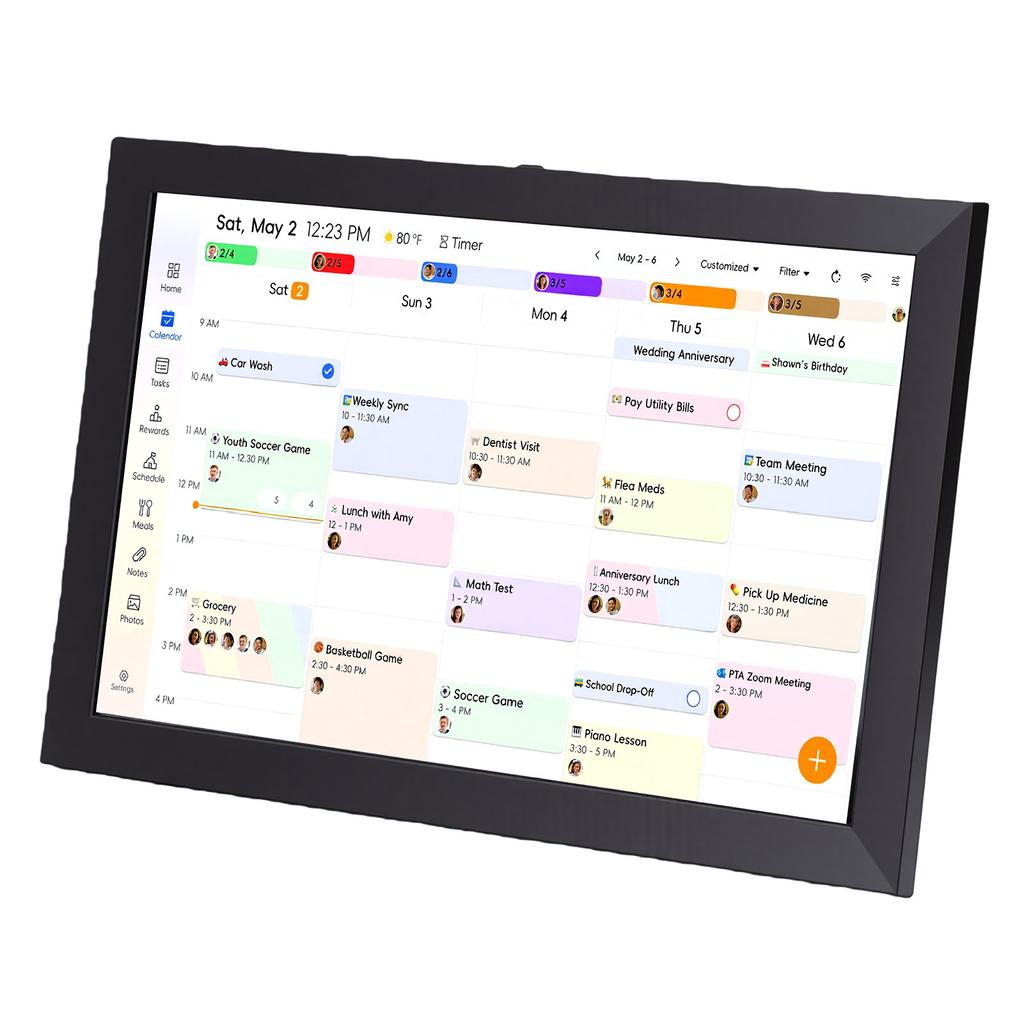 Smart Digital Calendar 10.1in Wall Planner HD Touchscreen Interactive Display with WiFi Sync Chore Chart for Family